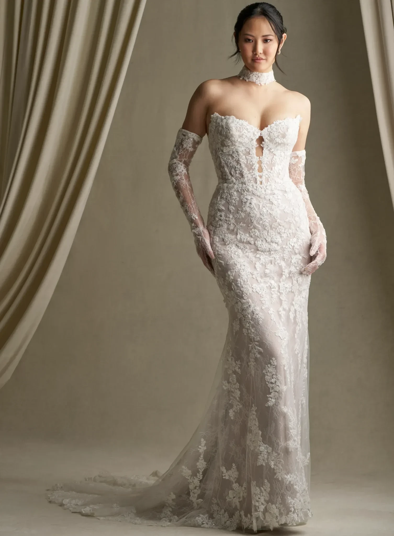 Model in Allure Couture dress