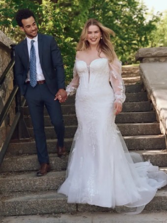 Maggie Sottero BENJIE (25MB271A01 - Unlined bodice, Chantilly lace) #1 Ivory Over Blush thumbnail