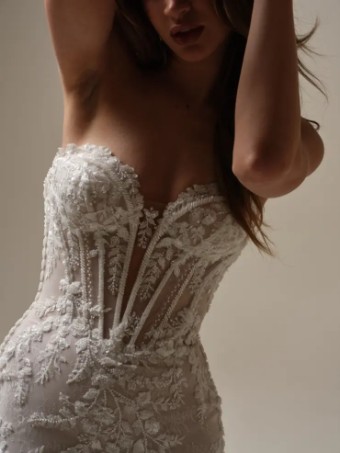 Maggie Sottero BENJIE (25MB271A01 - Unlined bodice, Chantilly lace) #4 Ivory Over Blush thumbnail
