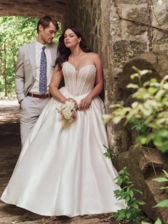 Maggie Sottero TINA (25MS261A01 - Plunge) #1 Ivory (gown with Natural Illusion) thumbnail