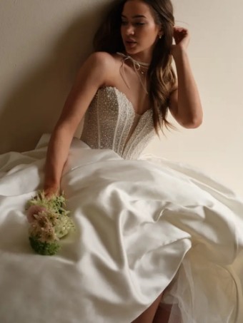 Maggie Sottero TINA (25MS261A01 - Plunge) #4 Ivory (gown with Natural Illusion) thumbnail
