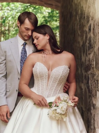 Maggie Sottero TINA (25MS261A01 - Plunge) #0 Ivory (gown with Natural Illusion) thumbnail