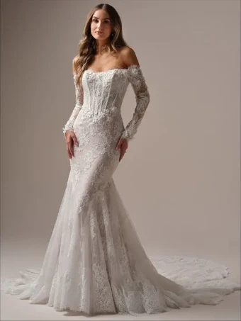 Maggie Sottero TAKERA (25MB941B01 - Lined bodice, Long Sleeves, Plain tulle) #0 All Ivory thumbnail