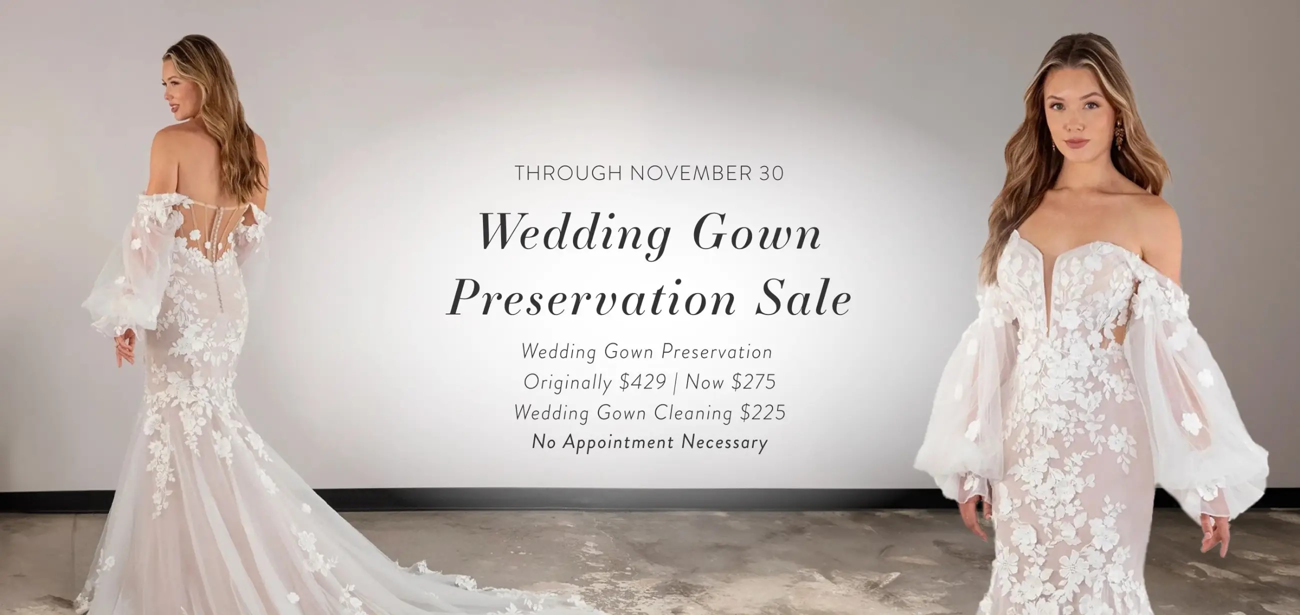 Wedding Gown Preservation Desktop Banner