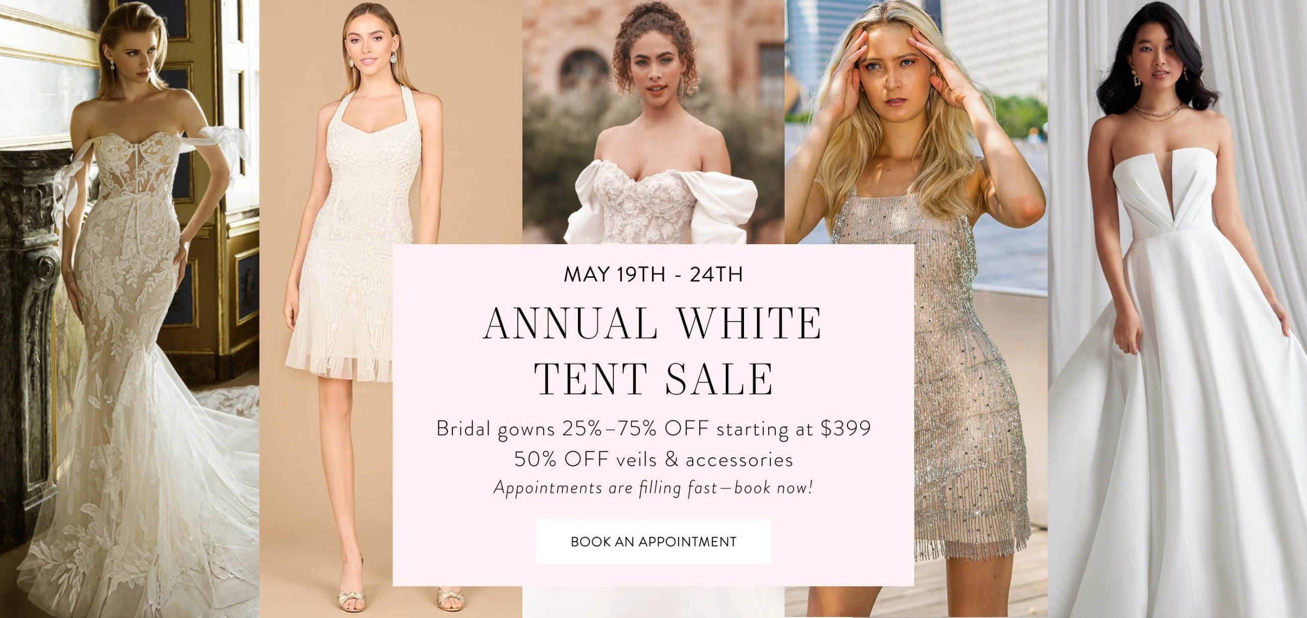 Annual White Tent Sale desktop banner