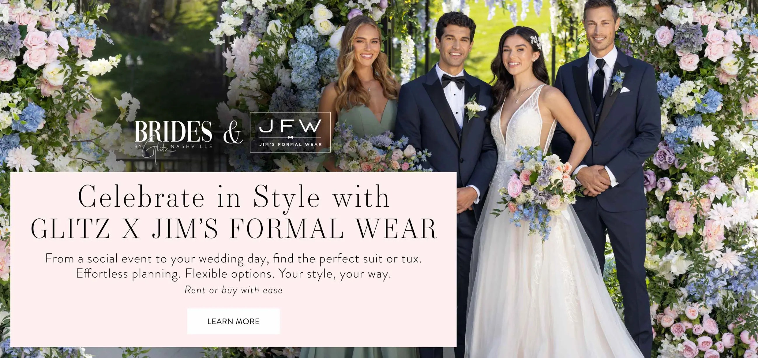 celebrate in style with glitz and jim's formal wear collaboration