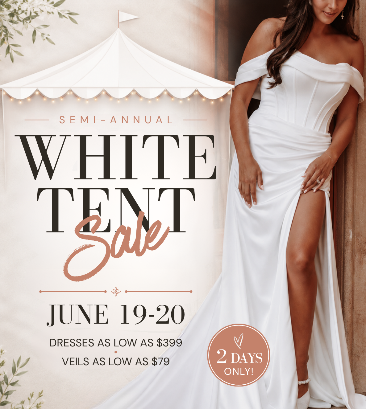 White Tent Sale Mobile Banner